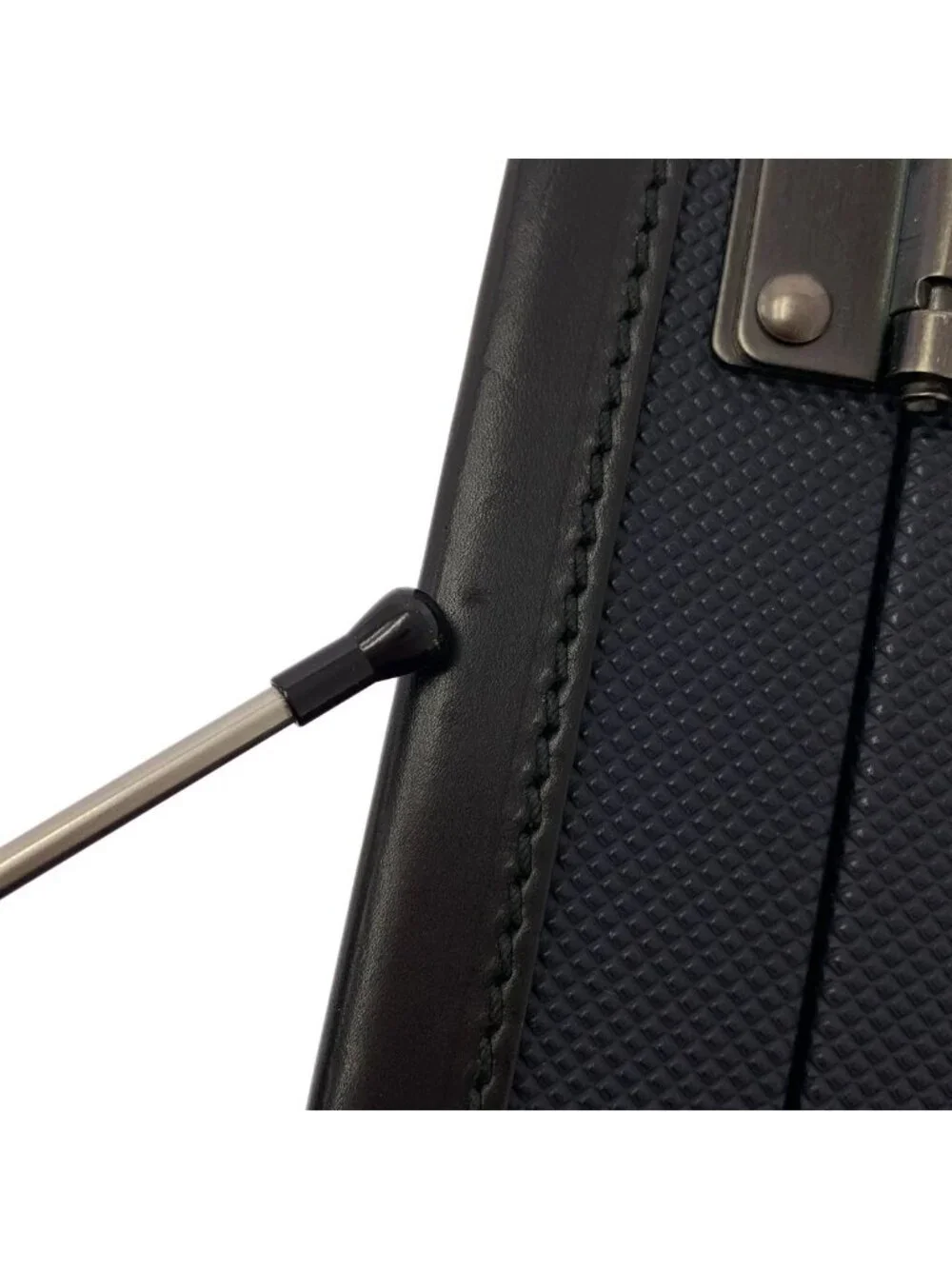 Bottega Veneta Leather Attache Case Navy Black Handbag